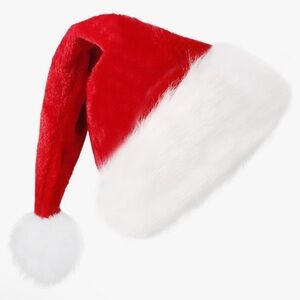 Kids Festive Red and White Santa Hat with Festive Reindeer Bow Glasses